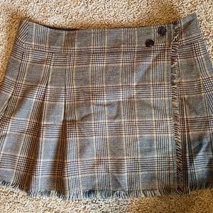J Crew Brown Plaid Wool Skirt